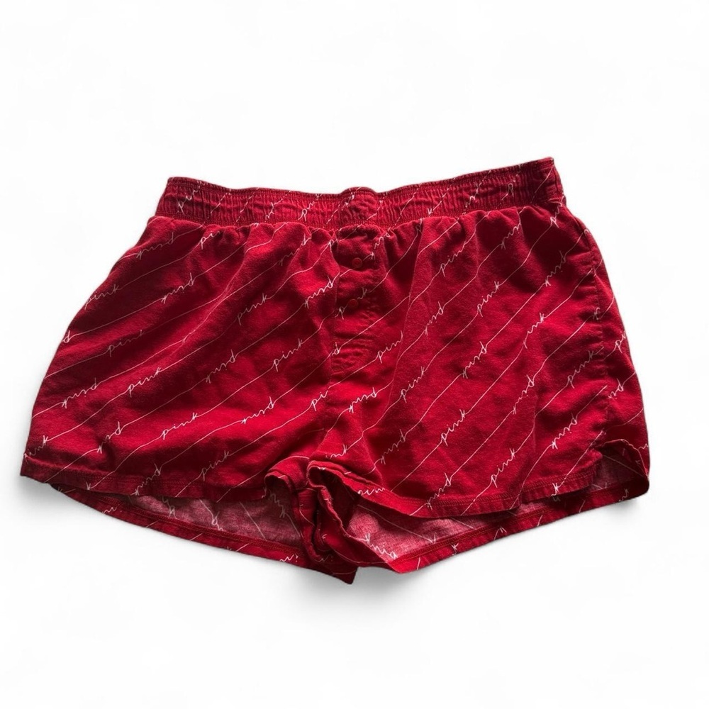 Victoria’s Secret PINK Red Boxer PJ Shorts Women’s Size Small